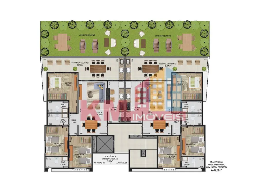 Apartamento com 1 quarto à venda, 98m2 em Tibau - RN - imagem 8 Foto 8 de Apartamento com 1 quarto à venda, 98m2 em Tibau - RN