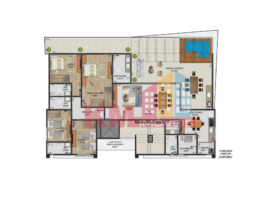 Apartamento com 1 quarto à venda, 98m2 em Tibau - RN - imagem 9 Foto 9 de Apartamento com 1 quarto à venda, 98m2 em Tibau - RN