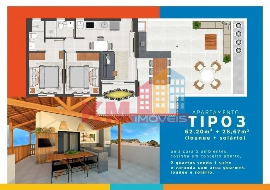 Apartamento com 2 quartos à venda, 48m2 em Centro, Tibau - RN - imagem 6 Foto 6 de Apartamento com 2 quartos à venda, 48m2 em Centro, Tibau - RN