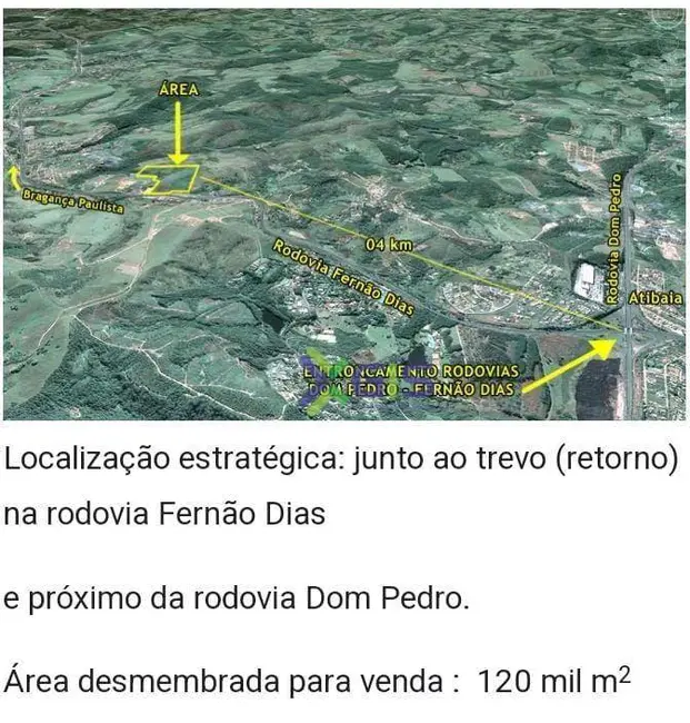 Foto 8 de Sala Comercial à venda, 120000m2 em Mato Dentro, Atibaia - SP