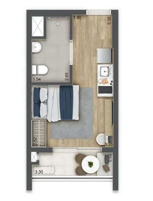 Apartamento com 1 quarto à venda, 25m2 em Jardim das Acácias, São Paulo - SP - imagem 2 Foto 2 de Apartamento com 1 quarto à venda, 25m2 em Jardim das Acácias, São Paulo - SP