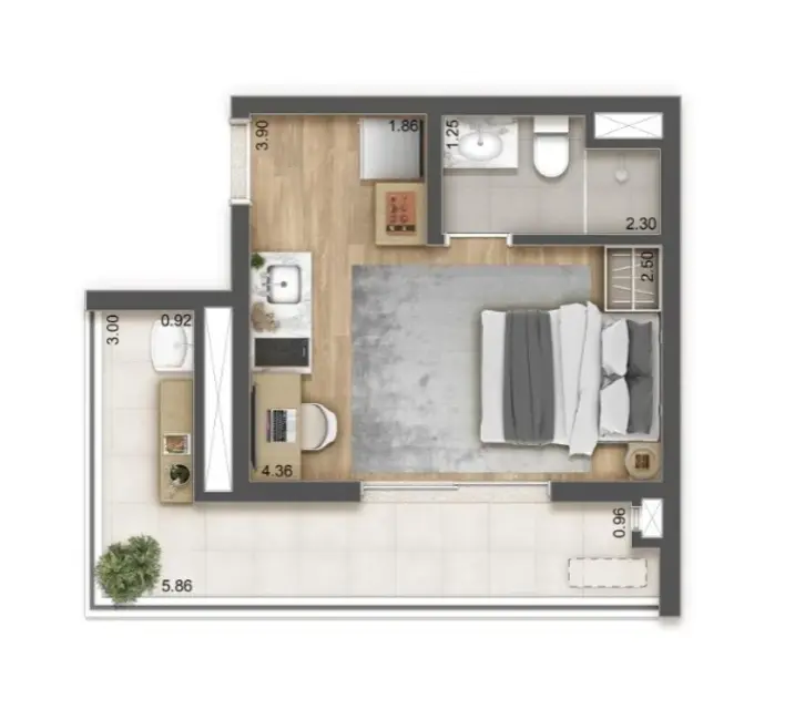 Apartamento com 1 quarto à venda, 25m2 em Jardim das Acácias, São Paulo - SP - imagem 4 Foto 4 de Apartamento com 1 quarto à venda, 25m2 em Jardim das Acácias, São Paulo - SP