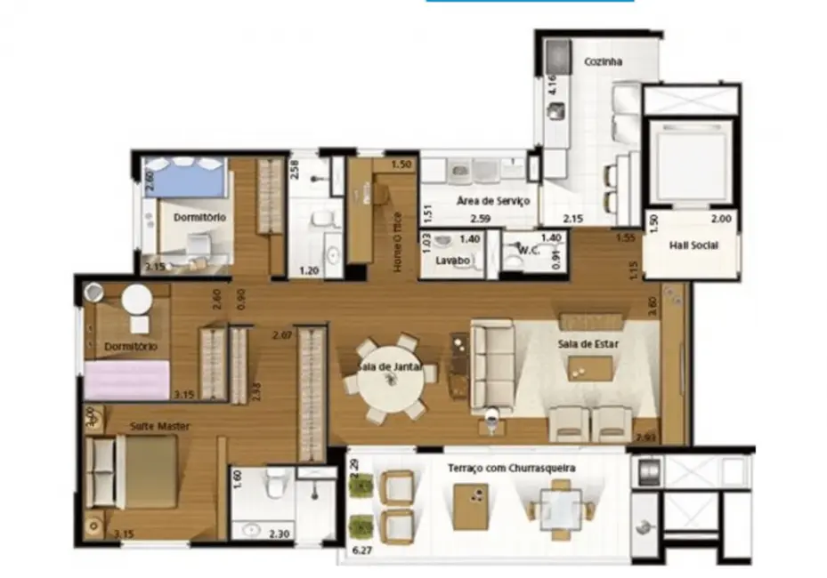 Apartamento com 3 quartos à venda, 122m2 em Mooca, São Paulo - SP - imagem 8 Foto 8 de Apartamento com 3 quartos à venda, 122m2 em Mooca, São Paulo - SP