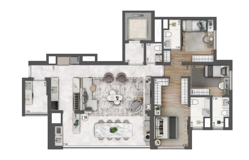 Apartamento com 3 quartos à venda, 123m2 em São Paulo - SP - imagem 4 Foto 4 de Apartamento com 3 quartos à venda, 123m2 em São Paulo - SP