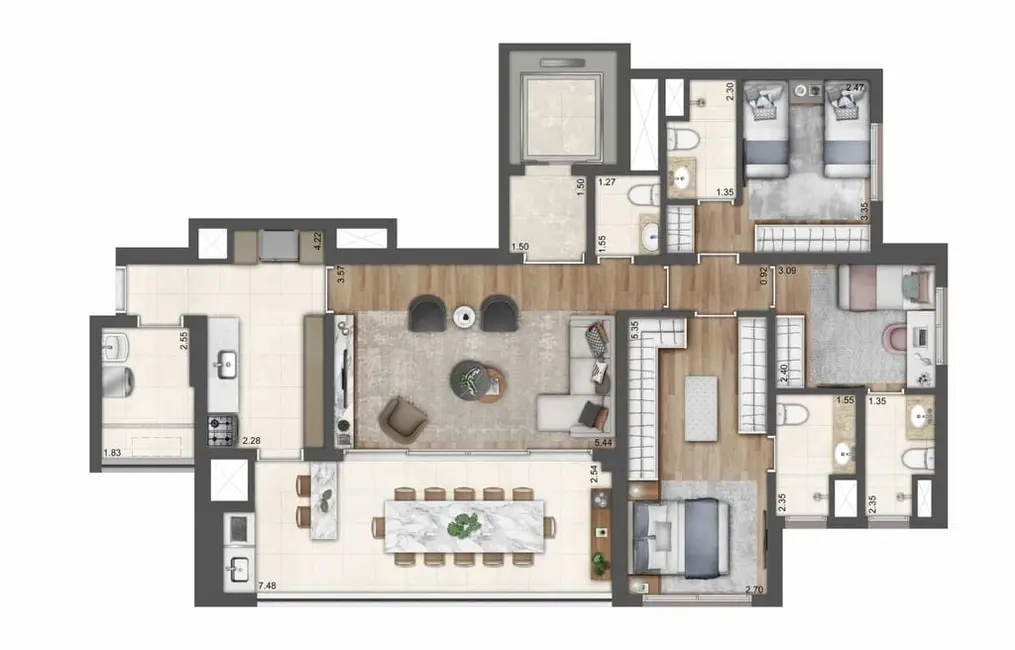 Apartamento com 3 quartos à venda, 123m2 em São Paulo - SP - imagem 9 Foto 9 de Apartamento com 3 quartos à venda, 123m2 em São Paulo - SP