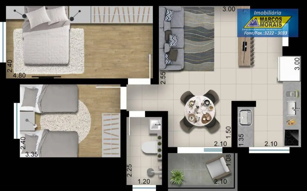 Apartamento com 2 quartos à venda, 55m2 em Jardim Wanel Ville V, Sorocaba - SP - imagem 1 Foto 1 de Apartamento com 2 quartos à venda, 55m2 em Jardim Wanel Ville V, Sorocaba - SP