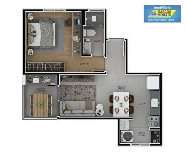 Apartamento com 1 quarto à venda, 44m2 em Parque Campolim, Sorocaba - SP - imagem 3 Foto 3 de Apartamento com 1 quarto à venda, 44m2 em Parque Campolim, Sorocaba - SP