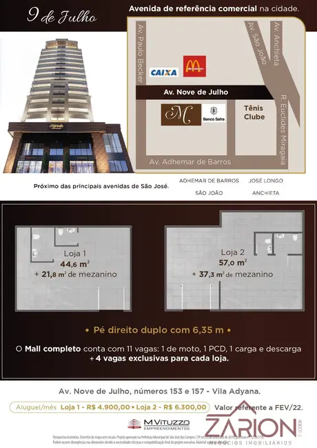 Foto 1 de Sala Comercial para alugar, 45m2 em Sao Jose Dos Campos - SP