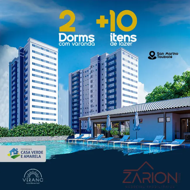 Foto 2 de Apartamento com 2 quartos à venda, 45m2 em Taubate - SP