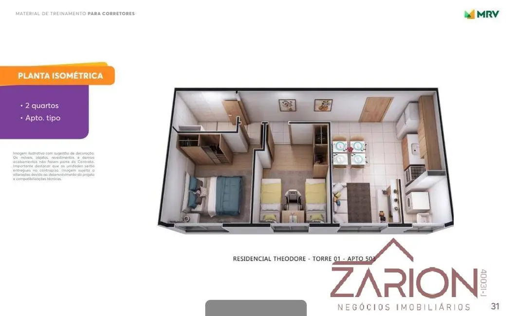 Foto 3 de Apartamento com 2 quartos à venda, 43m2 em Taubate - SP