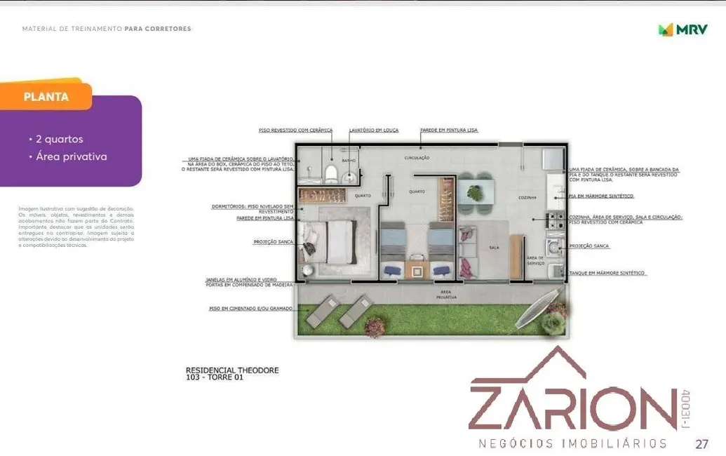 Foto 6 de Apartamento com 2 quartos à venda, 43m2 em Taubate - SP