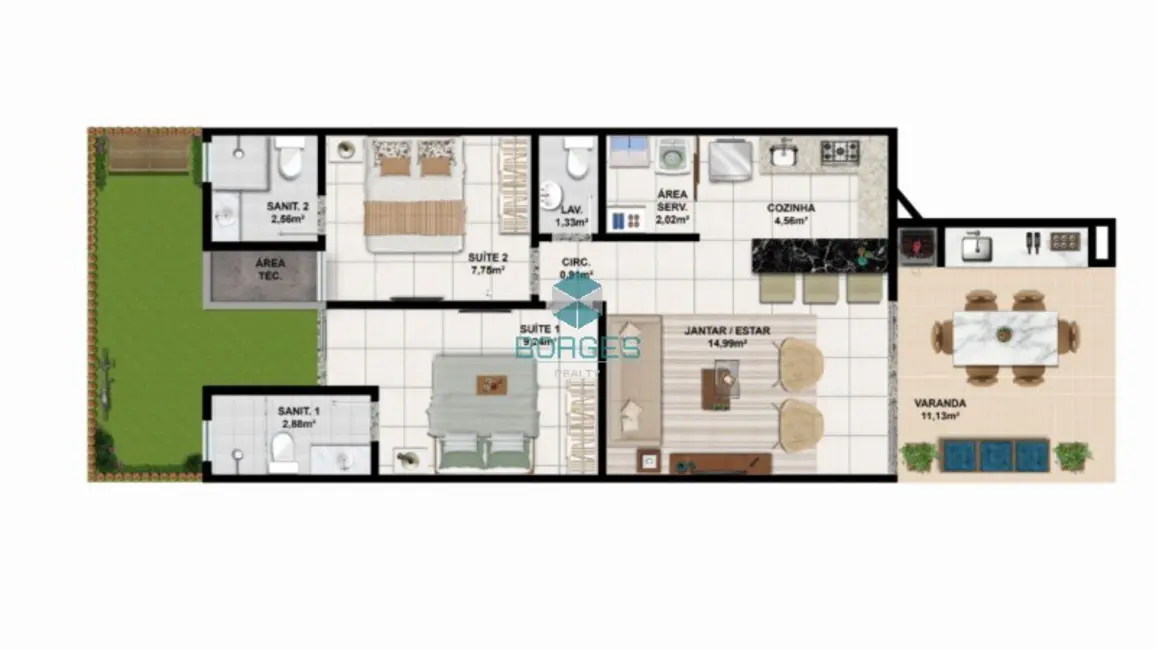 Foto 9 de Apartamento com 2 quartos à venda, 65m2 em Mata De Sao Joao - BA