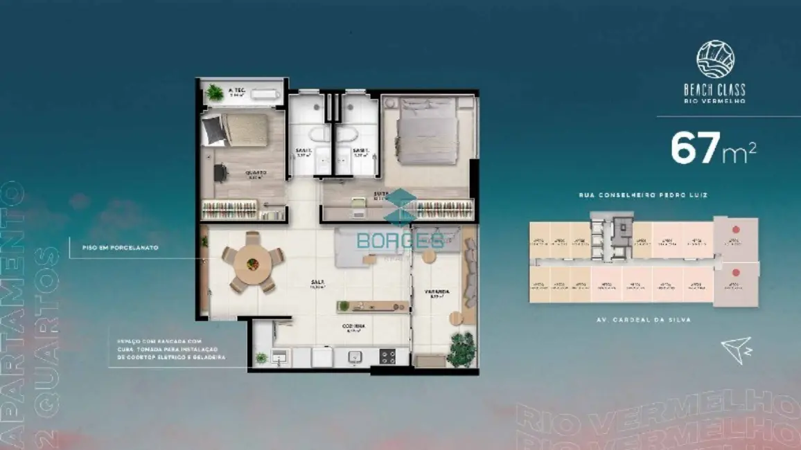 Foto 5 de Apartamento com 2 quartos à venda, 66m2 em Rio Vermelho, Salvador - BA