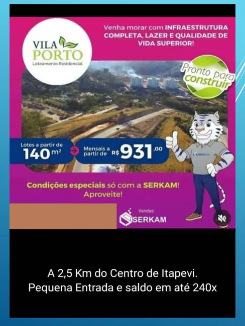 Foto 1 de Terreno / Lote à venda, 140m2 em Vila Santa Rita, Itapevi - SP