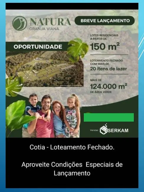 Foto 1 de Terreno / Lote à venda, 150m2 em Jardim Atalaia, Cotia - SP