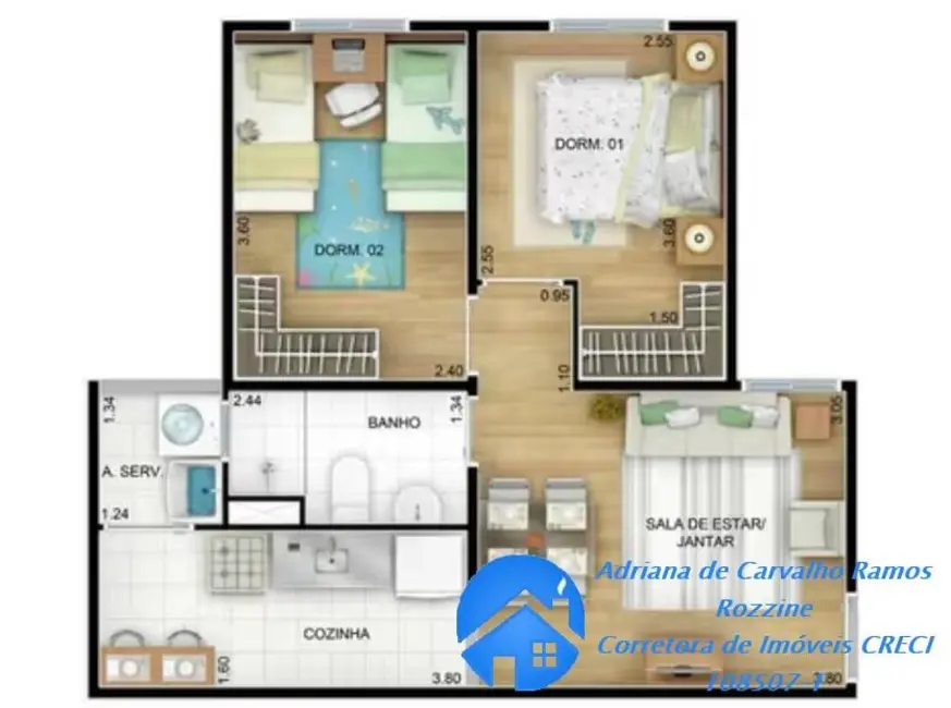 Foto 6 de Apartamento com 1 quarto à venda, 42m2 em Jardim São Luiz, Jandira - SP