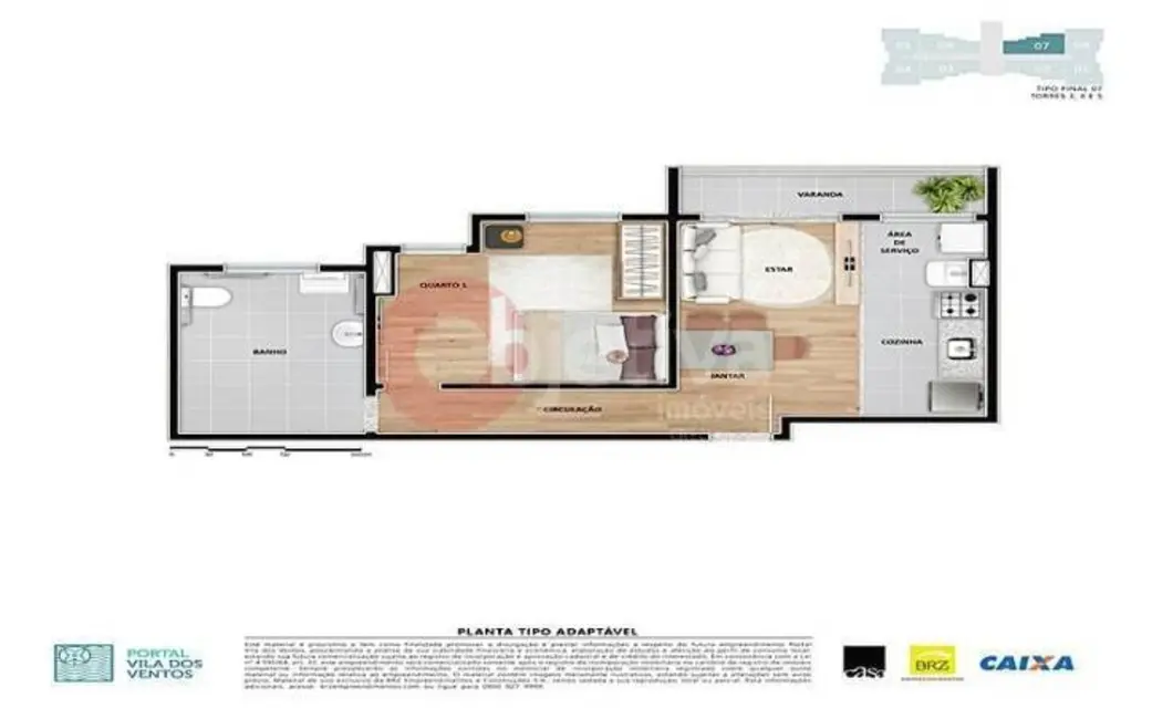 Apartamento com 2 quartos à venda, 53m2 em Sao Pedro Da Aldeia - RJ - imagem 7 Foto 7 de Apartamento com 2 quartos à venda, 53m2 em Sao Pedro Da Aldeia - RJ
