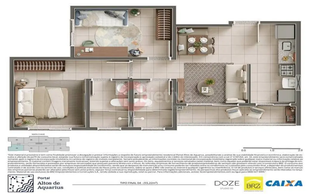 Apartamento com 2 quartos à venda, 53m2 em Sao Pedro Da Aldeia - RJ - imagem 4 Foto 4 de Apartamento com 2 quartos à venda, 53m2 em Sao Pedro Da Aldeia - RJ