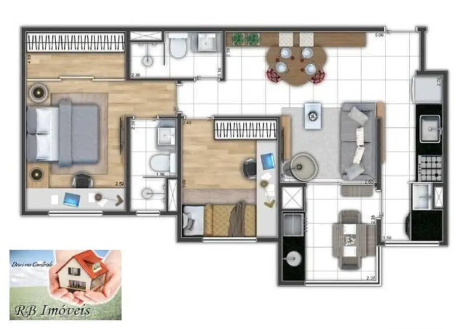 Apartamento com 2 quartos à venda, 62m2 em Vila Assunção, Santo Andre - SP - imagem 6 Foto 6 de Apartamento com 2 quartos à venda, 62m2 em Vila Assunção, Santo Andre - SP