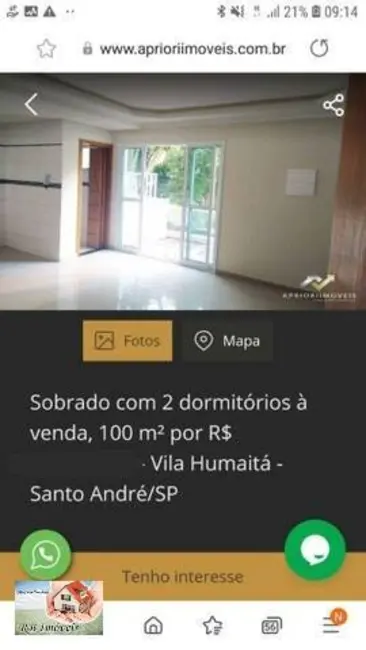 Foto 2 de Sobrado com 2 quartos à venda em Vila Humaitá, Santo Andre - SP