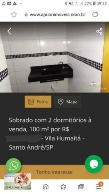 Foto 3 de Sobrado com 2 quartos à venda em Vila Humaitá, Santo Andre - SP