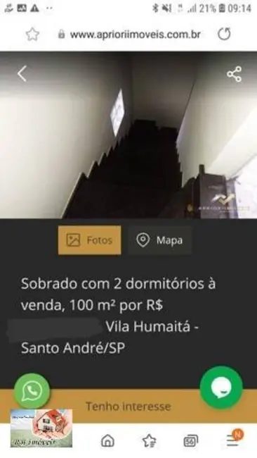 Foto 9 de Sobrado com 2 quartos à venda em Vila Humaitá, Santo Andre - SP