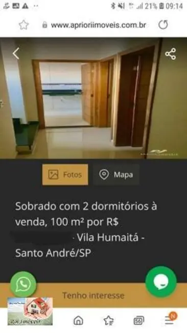 Foto 6 de Sobrado com 2 quartos à venda em Vila Humaitá, Santo Andre - SP