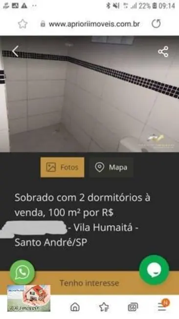 Foto 5 de Sobrado com 2 quartos à venda em Vila Humaitá, Santo Andre - SP