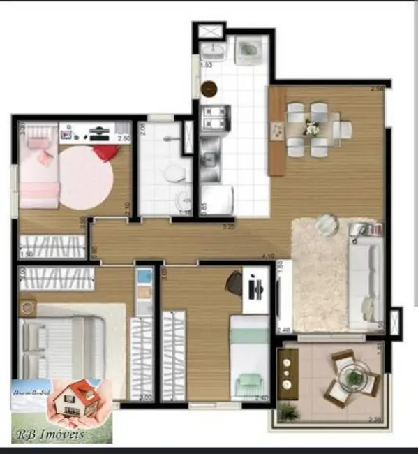 Foto 9 de Apartamento com 3 quartos à venda, 50m2 em Centro, Diadema - SP