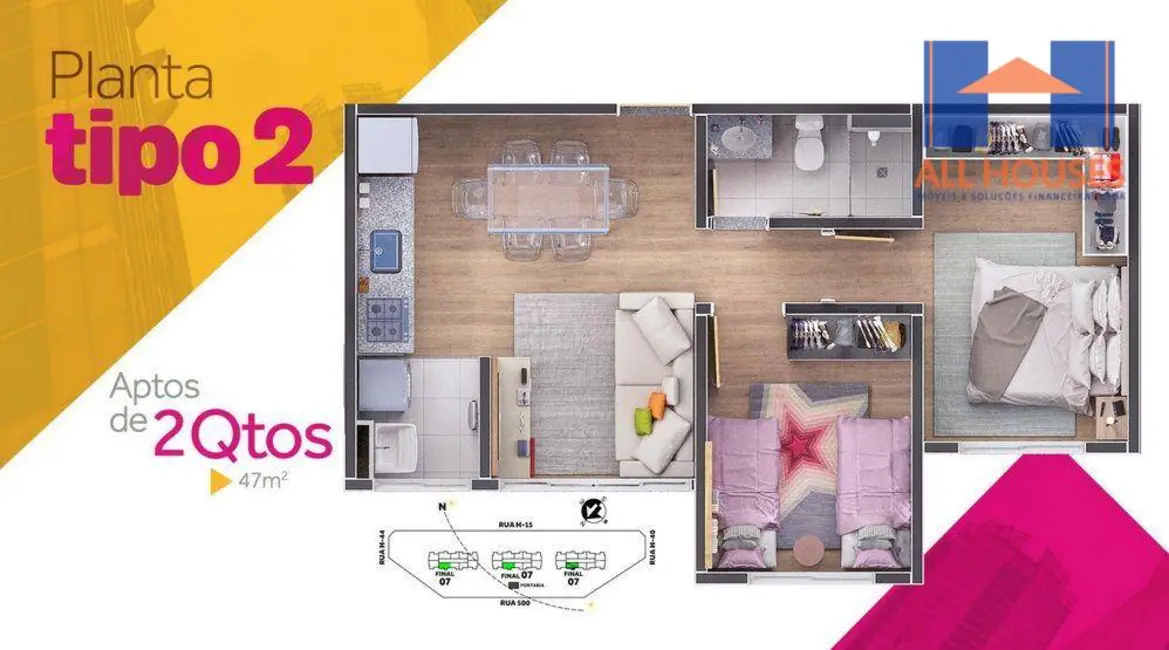 Foto 7 de Apartamento com 2 quartos à venda, 47m2 em Aparecida De Goiania - GO