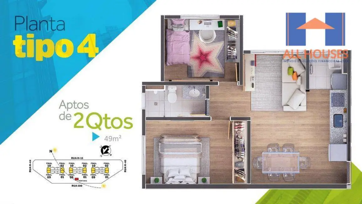 Foto 9 de Apartamento com 2 quartos à venda, 47m2 em Aparecida De Goiania - GO