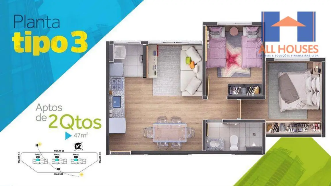 Foto 8 de Apartamento com 2 quartos à venda, 47m2 em Aparecida De Goiania - GO