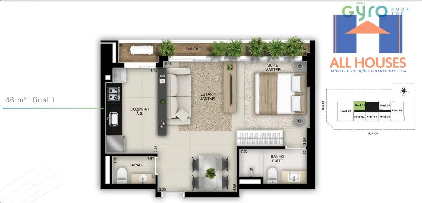 Apartamento com 1 quarto à venda, 46m2 em Setor Marista, Goiania - GO - imagem 5 Foto 5 de Apartamento com 1 quarto à venda, 46m2 em Setor Marista, Goiania - GO