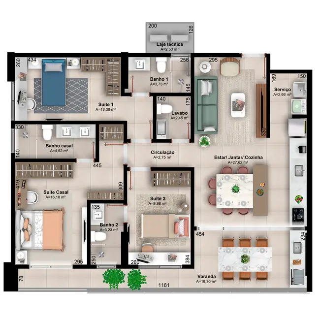 Foto 1 de Apartamento com 3 quartos à venda, 120m2 em Palmas - TO