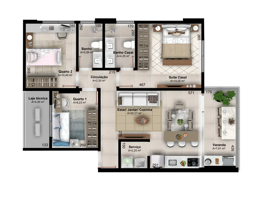 Foto 1 de Apartamento com 3 quartos à venda, 92m2 em Palmas - TO