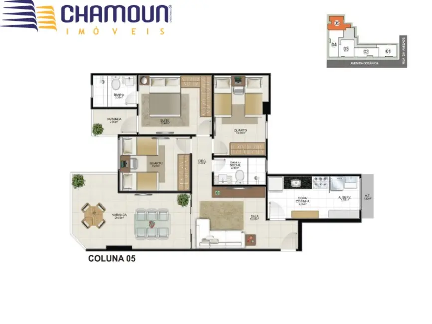 Apartamento com 3 quartos à venda, 84m2 em Praia do Morro, Guarapari - ES - imagem 9 Foto 9 de Apartamento com 3 quartos à venda, 84m2 em Praia do Morro, Guarapari - ES