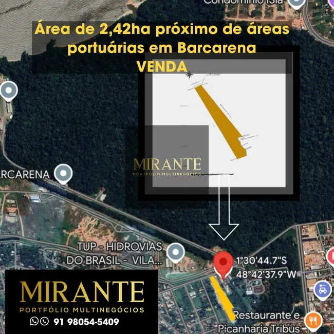 Foto 1 de Terreno / Lote à venda, 24138m2 em Vila dos Cabanos,  - PA