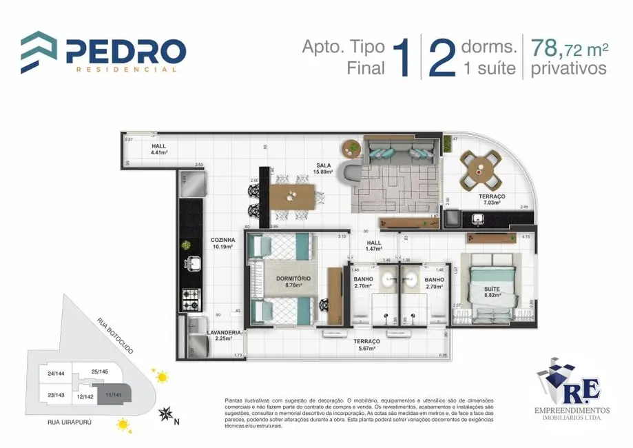 Foto 3 de Apartamento com 1 quarto à venda, 51m2 em Tupi, Praia Grande - SP