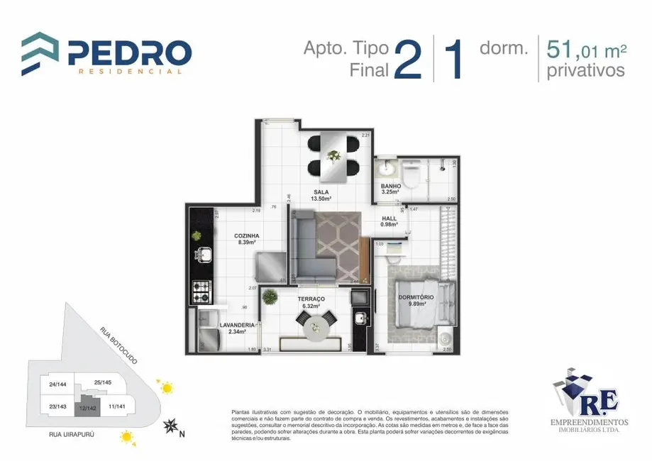 Foto 4 de Apartamento com 1 quarto à venda, 51m2 em Tupi, Praia Grande - SP