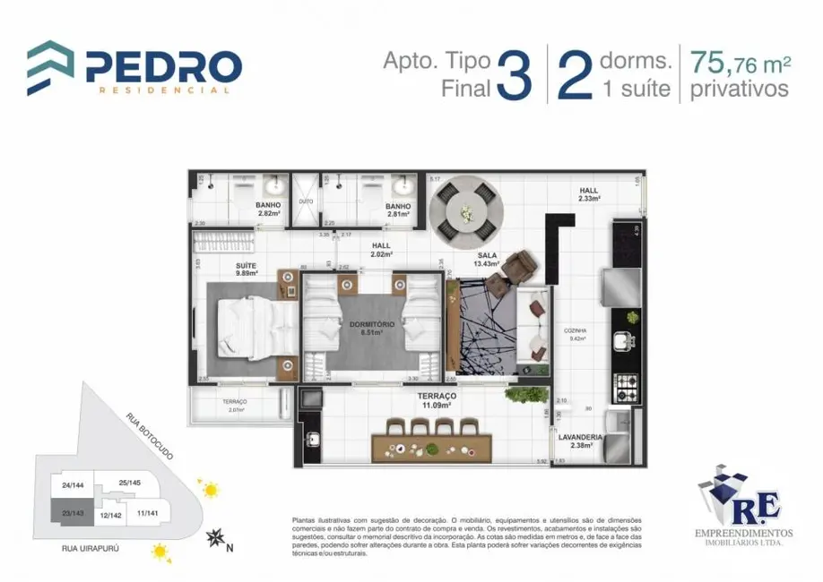 Foto 2 de Apartamento com 1 quarto à venda, 51m2 em Tupi, Praia Grande - SP