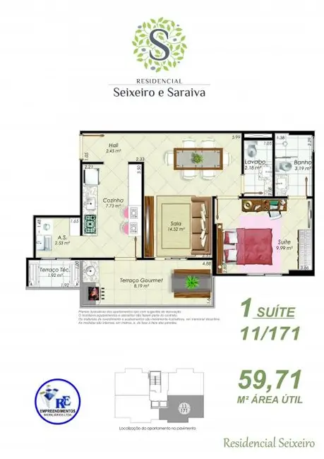 Foto 7 de Apartamento com 1 quarto à venda, 53m2 em Aviação, Praia Grande - SP