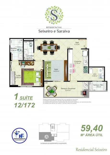 Foto 8 de Apartamento com 1 quarto à venda, 53m2 em Aviação, Praia Grande - SP