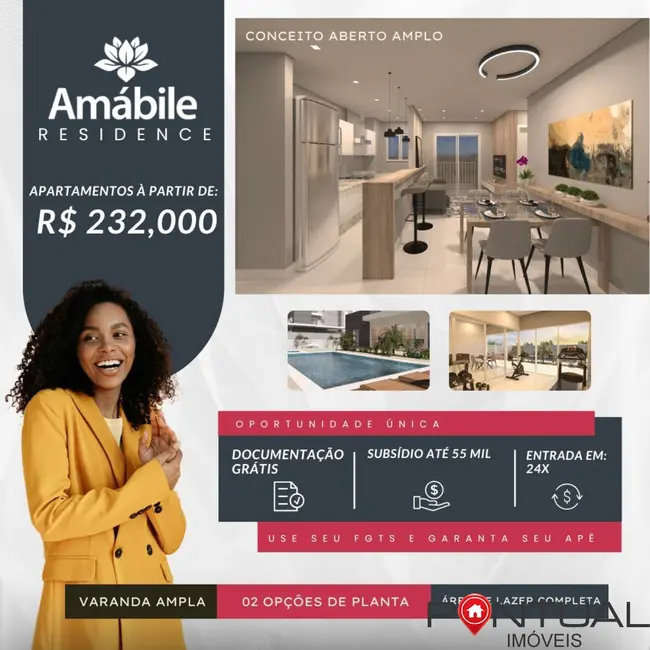 Foto 1 de Apartamento com 2 quartos à venda, 50m2 em Palmital, Marilia - SP