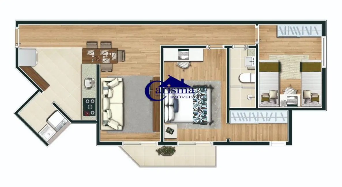 Foto 2 de Apartamento com 2 quartos à venda, 60m2 em Casa Branca, Santo Andre - SP