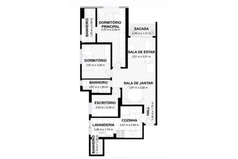 Apartamento com 2 quartos à venda, 76m2 em Vila Olímpia, São Paulo - SP - imagem 3 Foto 3 de Apartamento com 2 quartos à venda, 76m2 em Vila Olímpia, São Paulo - SP