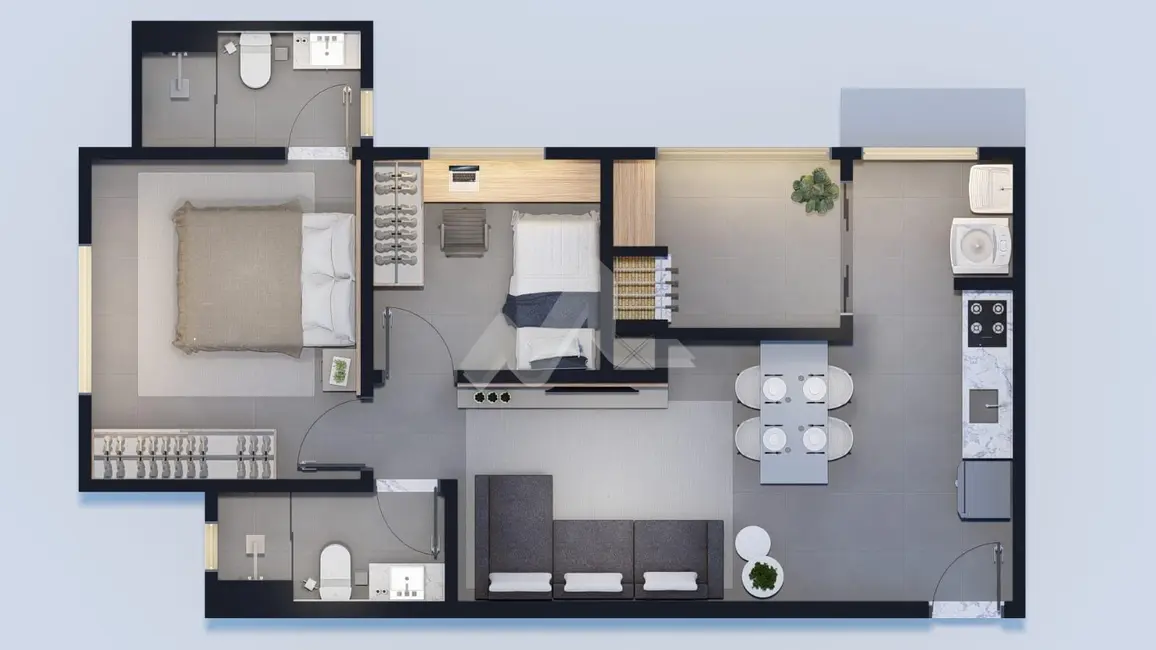 Apartamento com 1 quarto à venda, 62m2 em Tocantins, Toledo - PR - imagem 6 Foto 6 de Apartamento com 1 quarto à venda, 62m2 em Tocantins, Toledo - PR