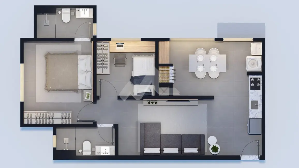 Apartamento com 1 quarto à venda, 62m2 em Tocantins, Toledo - PR - imagem 9 Foto 9 de Apartamento com 1 quarto à venda, 62m2 em Tocantins, Toledo - PR