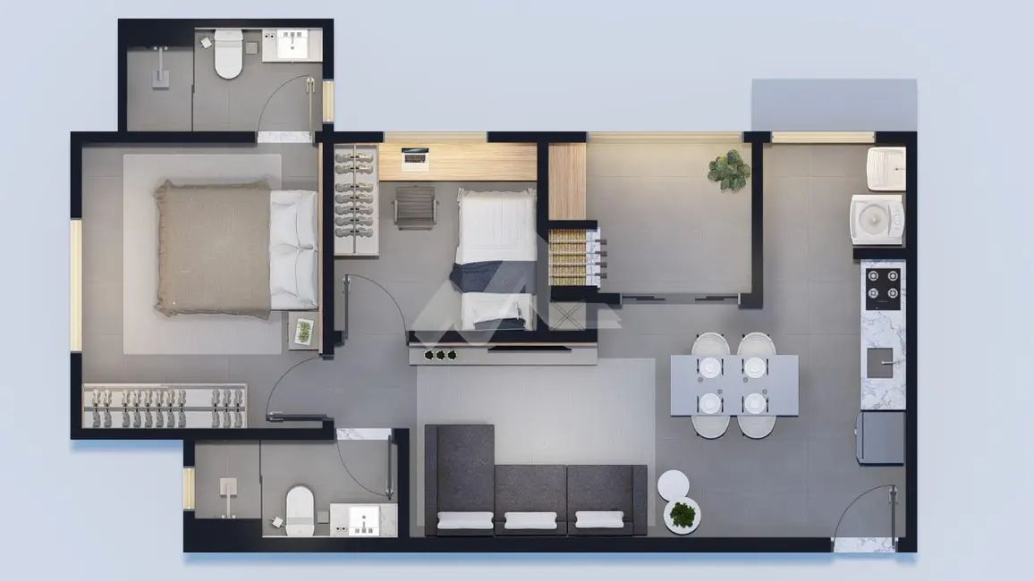 Apartamento com 1 quarto à venda, 62m2 em Tocantins, Toledo - PR - imagem 5 Foto 5 de Apartamento com 1 quarto à venda, 62m2 em Tocantins, Toledo - PR