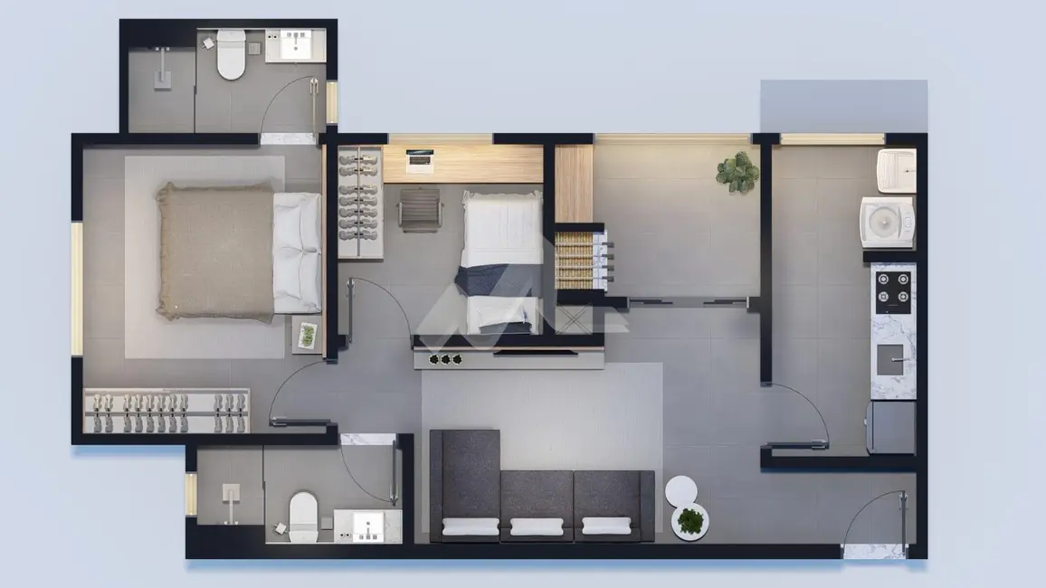 Apartamento com 1 quarto à venda, 62m2 em Tocantins, Toledo - PR - imagem 8 Foto 8 de Apartamento com 1 quarto à venda, 62m2 em Tocantins, Toledo - PR