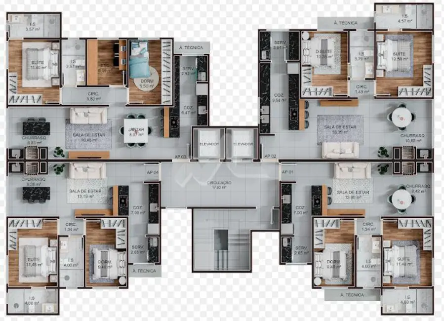 Apartamento com 2 quartos à venda, 86m2 em Centro, Toledo - PR - imagem 9 Foto 9 de Apartamento com 2 quartos à venda, 86m2 em Centro, Toledo - PR